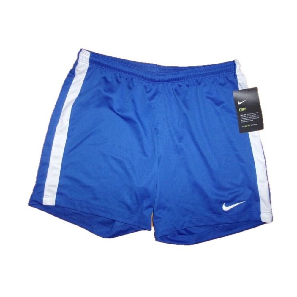 Nike Women’s League Dri-FIT Knit Soccer Shorts Royal Blue White M New